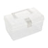 Transparent Storage Box, Clear Storage Latch Box Plastic Container Plastic Carrying Case with Handle and Latches for Home Desktop, 1 Pcs, 7.68x4.13x4.33 7.68" x 4.13" x 4.33" Clear