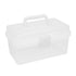 Transparent Storage Box, Clear Storage Latch Box Plastic Container Plastic Carrying Case with Handle and Latches for Home Desktop, 1 Pcs, 7.68x4.13x4.33 7.08" x 3.54" x 4.13" Pink