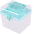 Transparent Storage Box, Clear Storage Latch Box Plastic Container Plastic Carrying Case with Handle and Latches for Home Desktop, 1 Pcs, 7.68x4.13x4.33 6.29" x 5.51" Purple