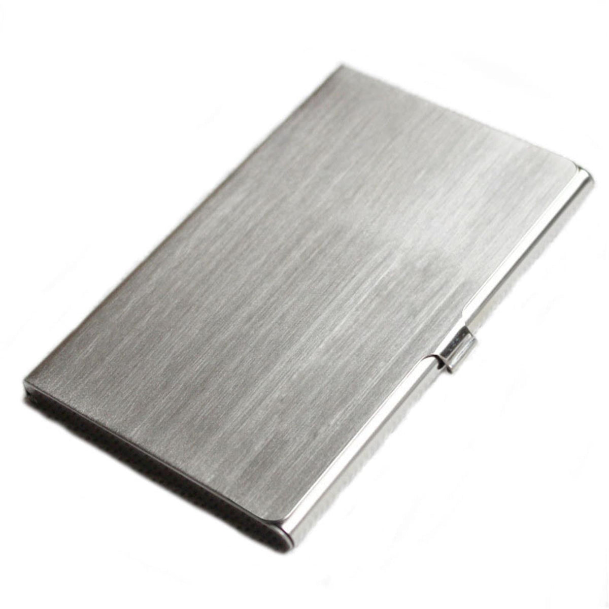 Slim Business Card Case for Men & Women, Pocket Metal Case, Professional Stainless Steel Business Card Holders, Purse Name Card Holder, Buckle Style Shut, 1 Pcs, 3.62x2.28 3.62" x 2.28" Silver*4