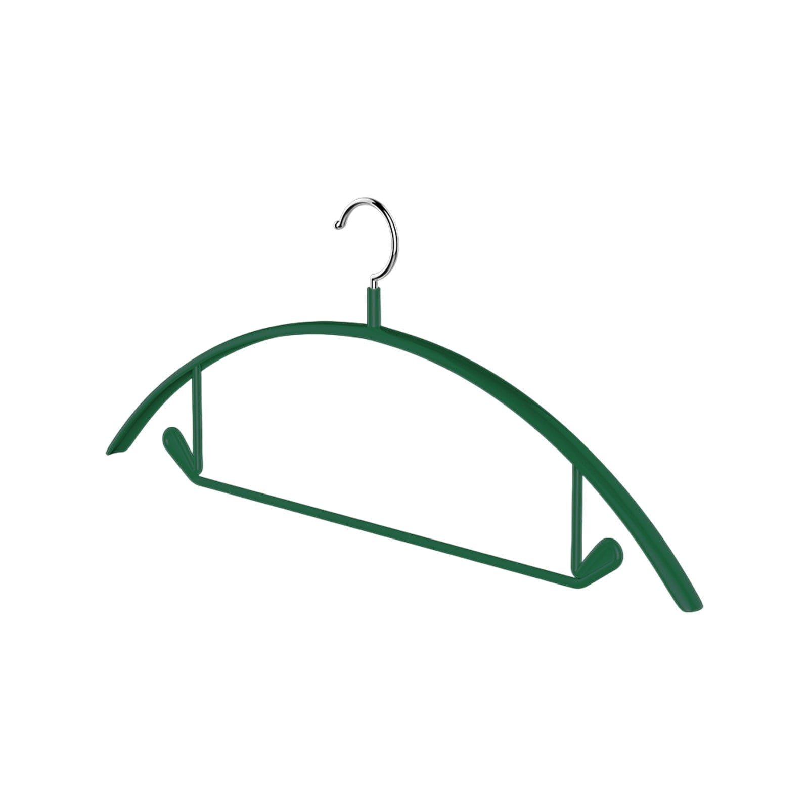 Premium Velvet Hangers, Heavyduty- Non Slip No Shoulder Bump Suit Hanger - Chrome Hooks,Space Saving Round Clothes Hanger for Coat,Sweater,Jackets,Pants,Household Silicone Clothes Hanger ( 10 Pack) Green