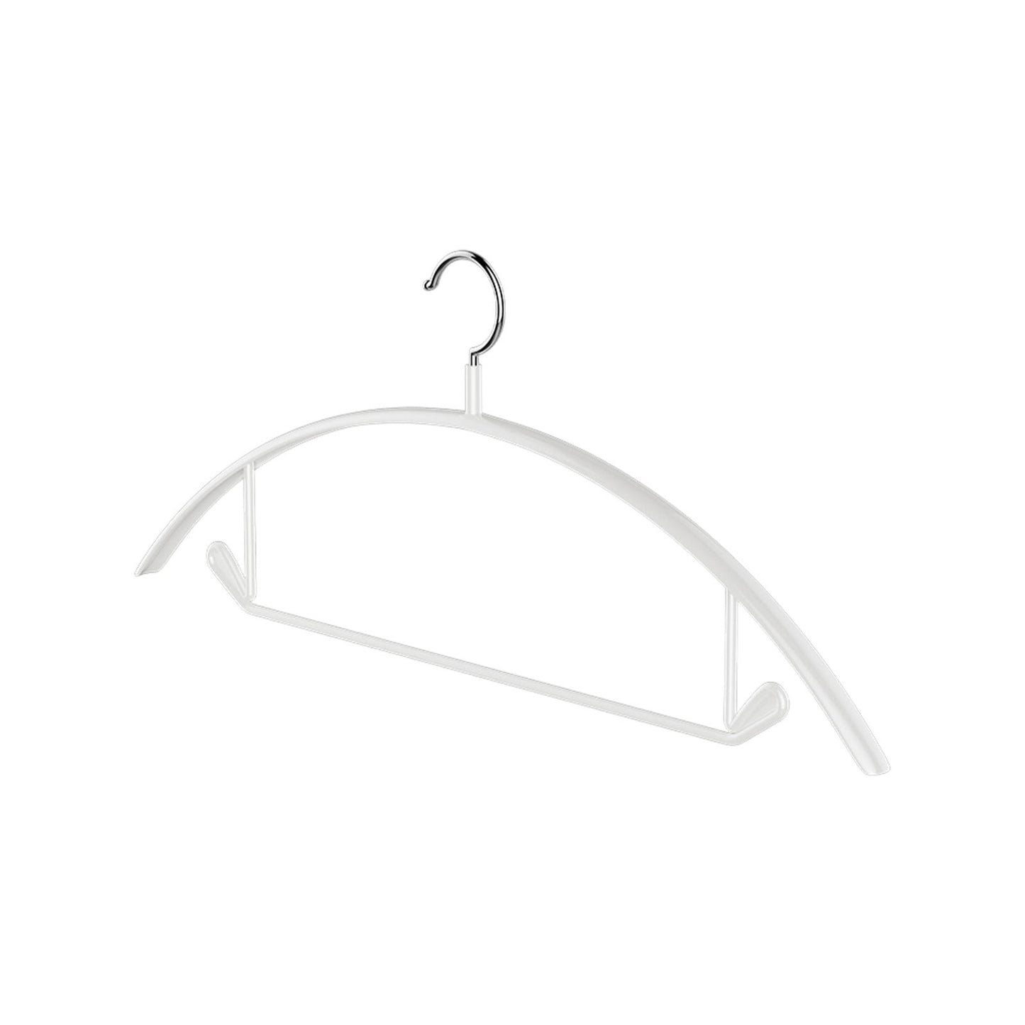 Premium Velvet Hangers, Heavyduty- Non Slip No Shoulder Bump Suit Hanger - Chrome Hooks,Space Saving Round Clothes Hanger for Coat,Sweater,Jackets,Pants,Household Silicone Clothes Hanger ( 10 Pack) White