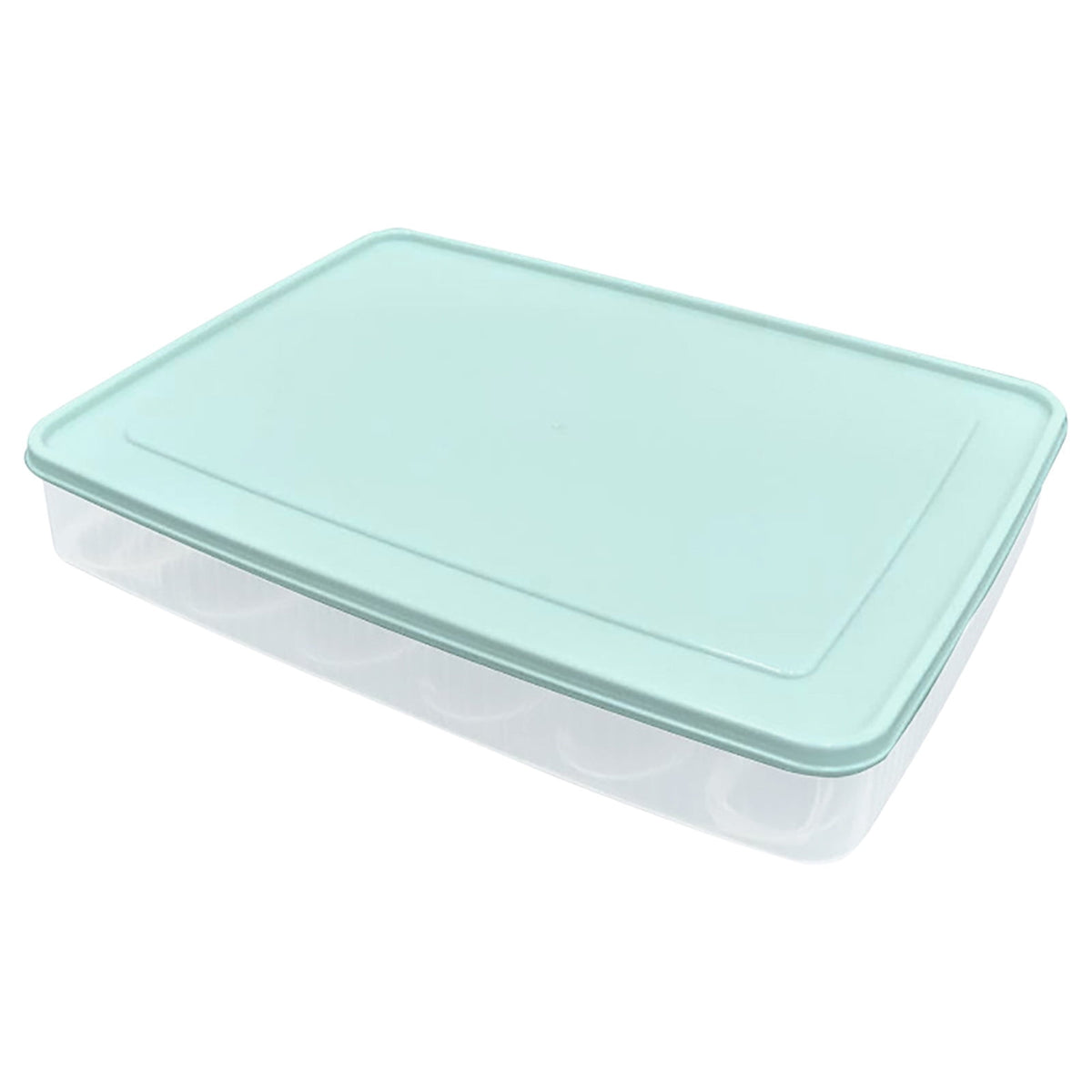Deviled Egg Containers with Lid, Stackable Deviled Egg Box for 24 Eggs, Clear Egg Holder for Fridge with Lid, Portable Plastic Egg Tray for Party, Easter Eggs Tray, 1 Pcs, 11.81x9.06x2.24 11.81" x 9.06" x 2.24" Blue