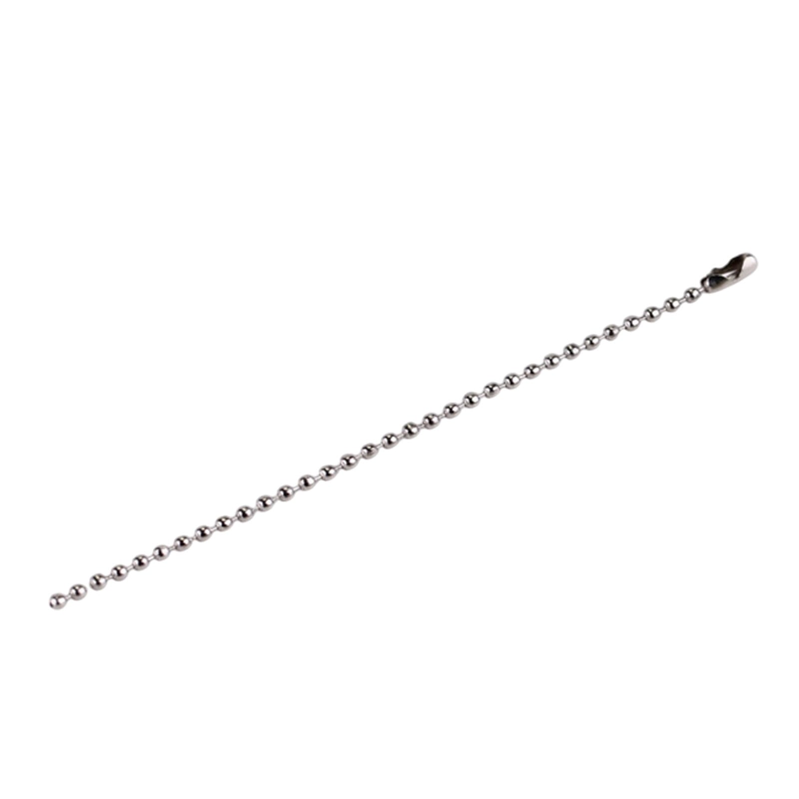 Dog Tag Chain Ball Chain Necklace Bulk, Military Blank Dog Tag Necklace for Men, Beaded Necklace Chains for Jewelry Making DIY Crafts,Silver Nickel Plated Metal 2.4mm Ball Bead Chain(100-Pack ) Silver