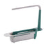 1 Pcs Telescopic Kitchen Over Sink Organizer With Towel Hanger,Expandable Dish Caddy Drying Rack,Drain Basket Tray Caddy,Adjustable Length Colander Rack Sponge Holder Storage Tray Green