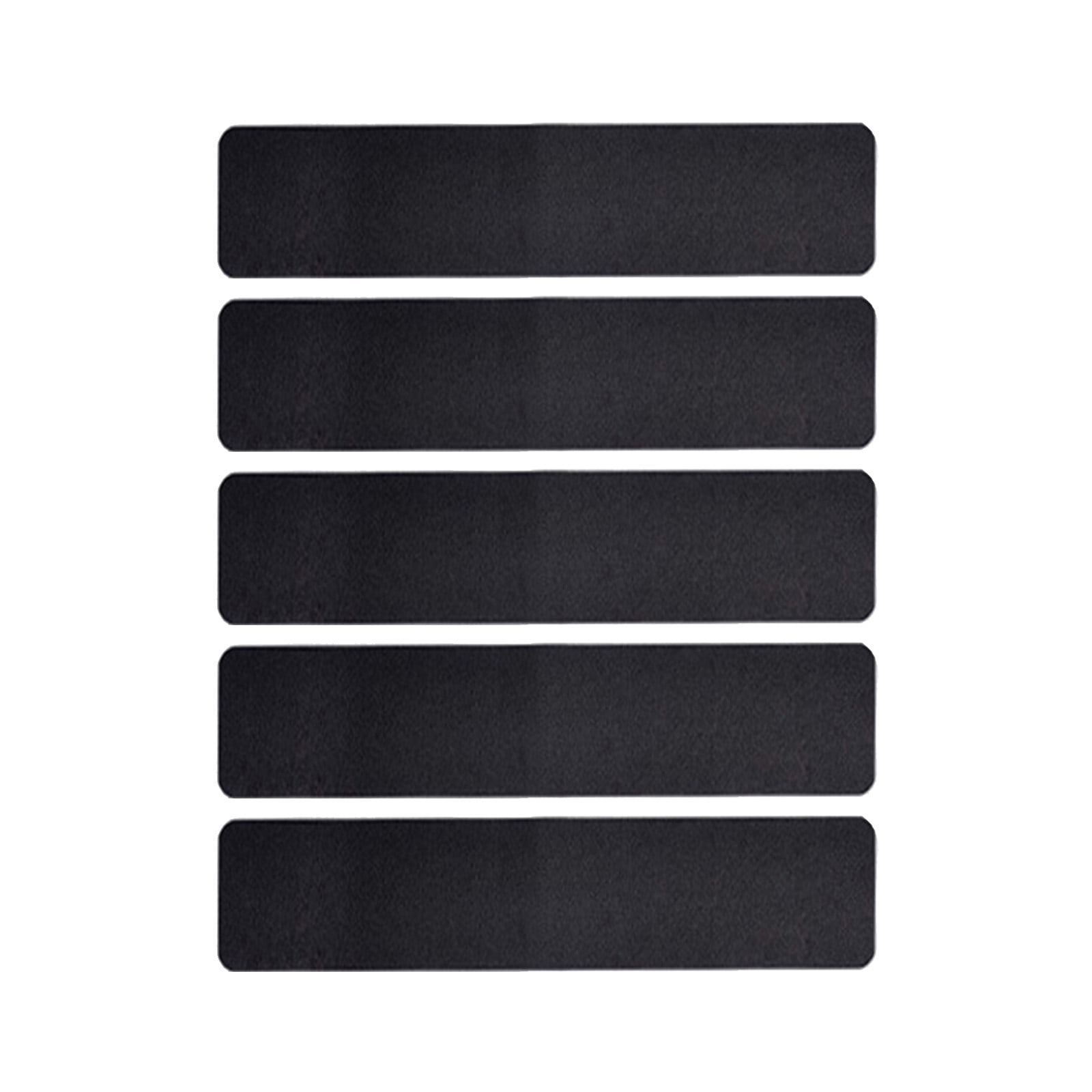 PVC Outdoor Stair Treads - Non Slip Weather Resistant Exterior Grip Tape - Anti Sniña Strips - Waterproof 80-Grit Adhesive Treads, Frosted Waterproof Wear Sticker Step Floor(24" x 4" - 5-Pack ) Black