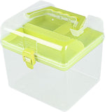 Plastic Storage Bins With Lid and Handle, Plastic Latch Storage Box, Stackable Storage Container, Small Plastic Storage Basket, Cute Organizer Box for Home, Office, 1 Pcs, 7.68x4.13x4.33 6.29" x 5.51" Light Blue