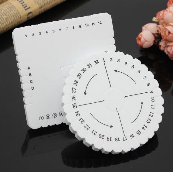 \u200bKumihimo Disk Braiding Wheel Lightweight & Convenient Friendship Bracelet Disc Square & Round Kumihimo Supplies for Beading & Bracelet Weaving Kit DIY, 1 Set, 3.94"x3.94 3.94" x 3.94" White