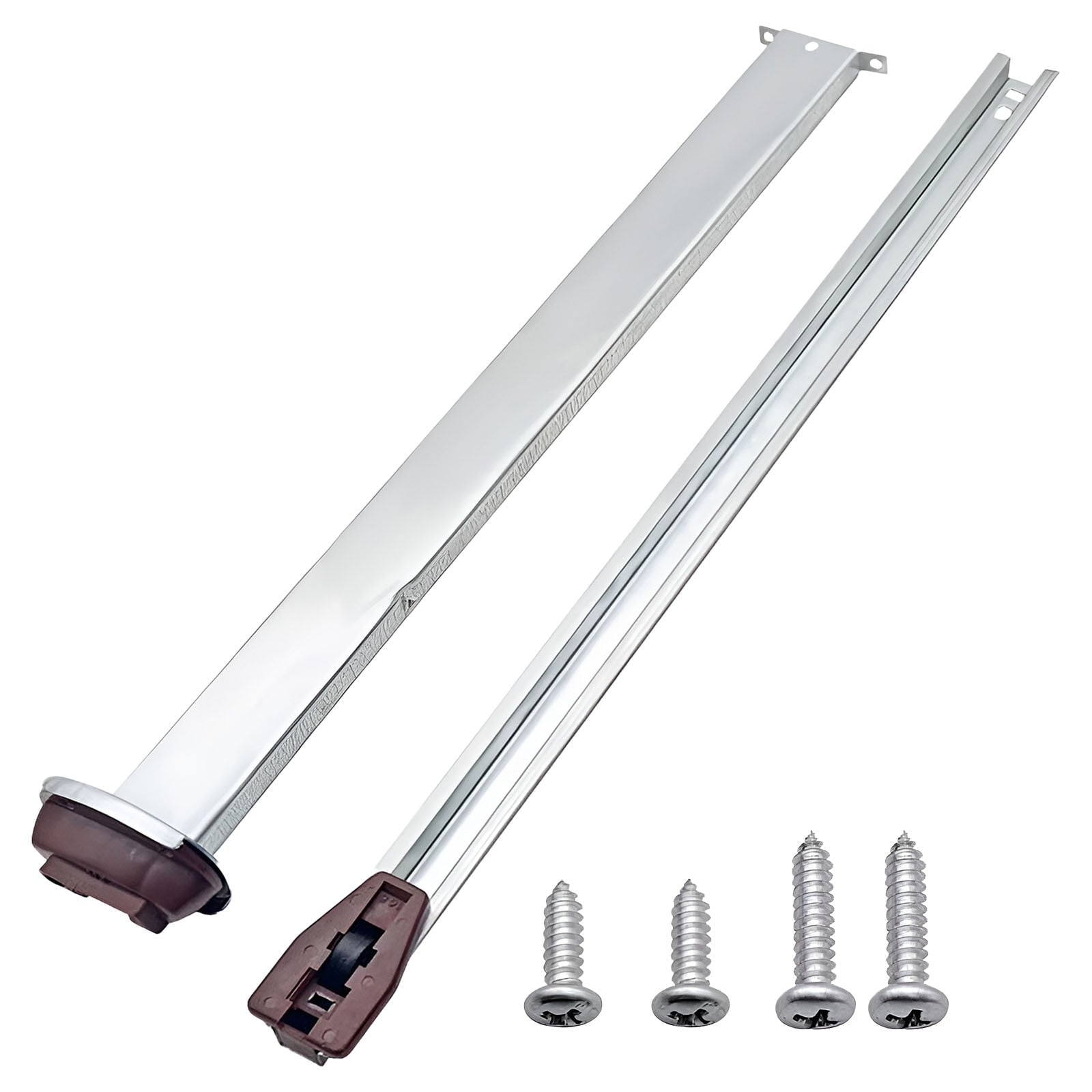 Drawer Metal Slides,Drawer Slides Center Track for Rails Kit,15 Inch Drawer Metal Slides with Stop and Roller,Replacement for Dresser Nightstand Wardrobe Cabinet Drawer Tracks and Rails Kits(Silver) Silver