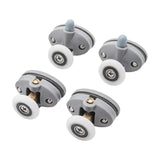 Shower Door Rollers, Single Shower Door Runners/Wheels/Pulleys/Guides 25mm Diameter Home Bathroom DIY Replacement Parts (2 Upper Rollers and 2 Bottom Rollers) 2 Set Multisize White/23 mm