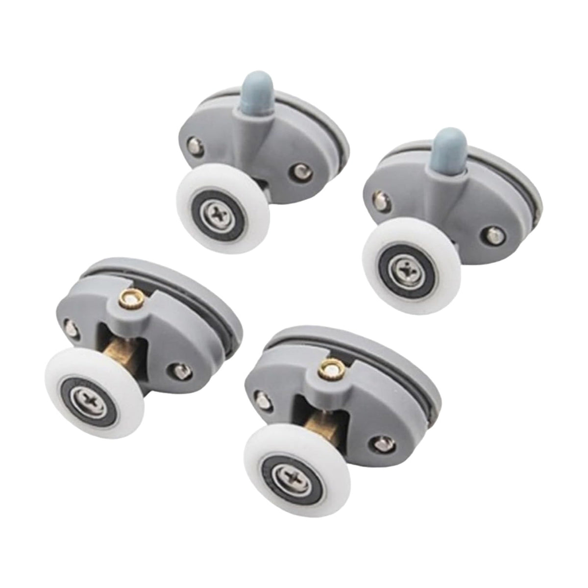 Shower Door Rollers, Single Shower Door Runners/Wheels/Pulleys/Guides 25mm Diameter Home Bathroom DIY Replacement Parts (2 Upper Rollers and 2 Bottom Rollers) 2 Set Multisize White/23 mm