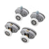 Shower Door Rollers, Single Shower Door Runners/Wheels/Pulleys/Guides 25mm Diameter Home Bathroom DIY Replacement Parts (2 Upper Rollers and 2 Bottom Rollers) 2 Set Multisize White/25 mm