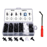 100-Piece Car Fastener Clip Set,Six Types of Nylon Retainers with Removal Tool,Universal for Automotive Trim and Bumper,Durable and Easy to Install,Saves Time on Repairs and Maintenance.
