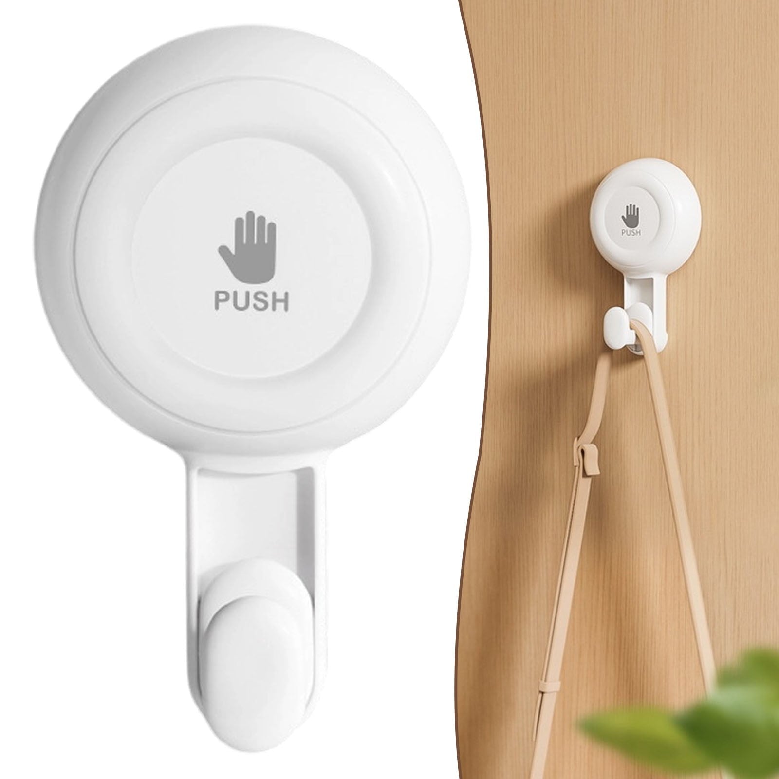 Powerful Suction Cup Shower Hooks for Towel, Loofah, 360° Rotatable Damage-free Hanging Versatile Wall Hooks for Inside Bathroom, Decoration, Removable Suction Holders, 1 Pcs, 4.37x2.67x1.81 4.37" x 2.67" x 1.81" White2