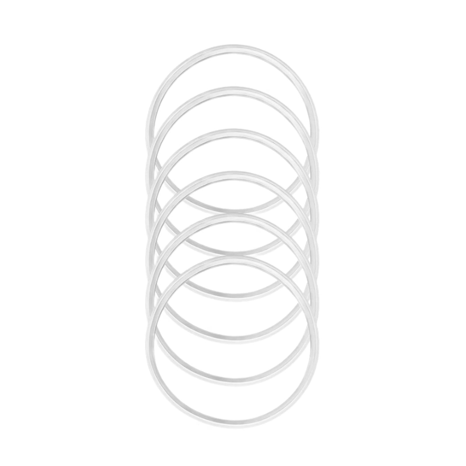 30 oz Replacement Rubber Lid Ring, 3.15 Inch Diameter Gasket Seals, White Lid Gasket Rings for Insulated Stainless Steel Tumbler, 6 Pcs 3.15" Clear*6