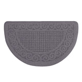 Entrance Semicircular Floor Mat,Non-Slip Outdoor and Indoor Carpet with Moisture-Proof Backing,Durable Polyester Fabric for Safety and Warmth,Ideal for Doorways,Bathrooms,and Home Entryways Gray