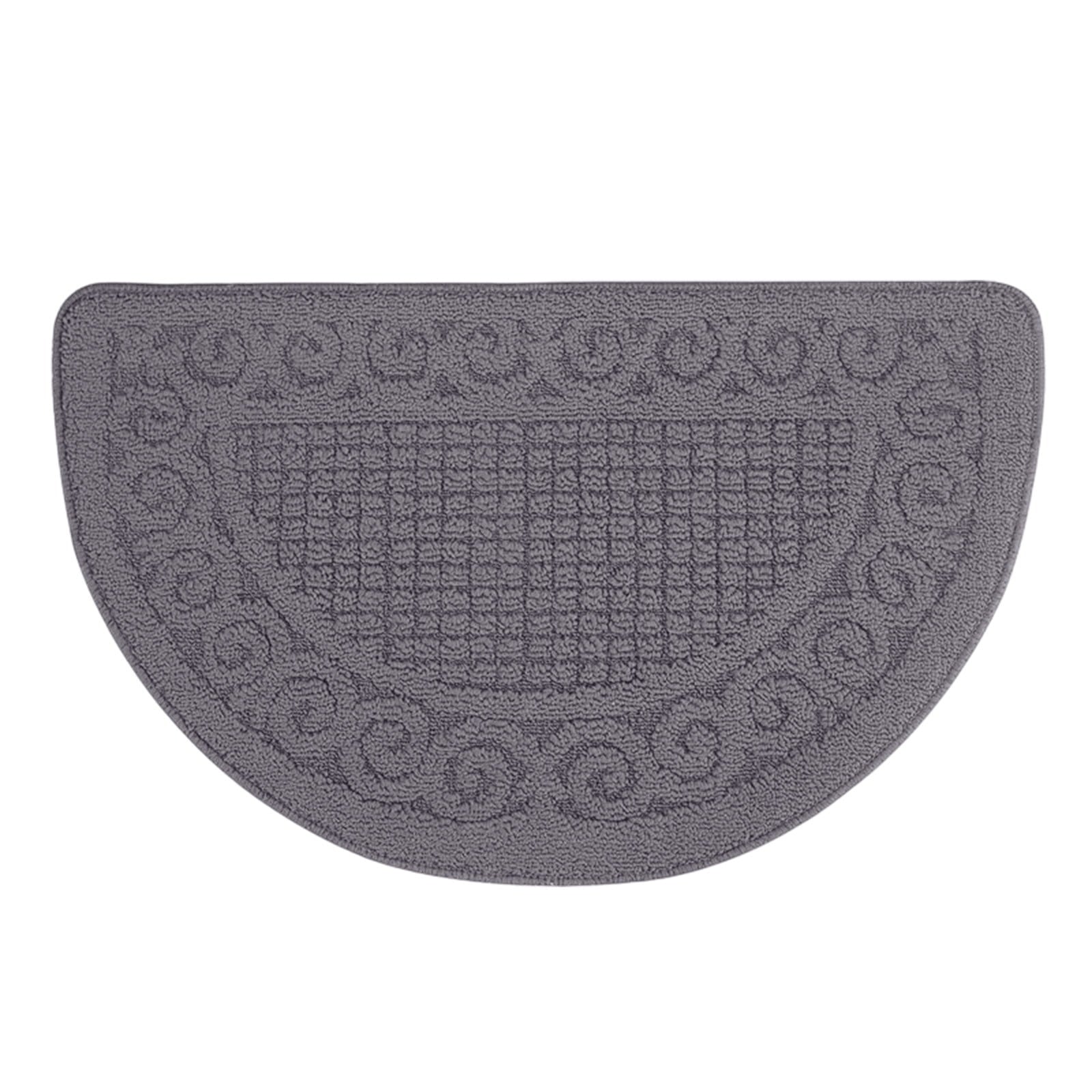 Entrance Semicircular Floor Mat,Non-Slip Outdoor and Indoor Carpet with Moisture-Proof Backing,Durable Polyester Fabric for Safety and Warmth,Ideal for Doorways,Bathrooms,and Home Entryways Gray