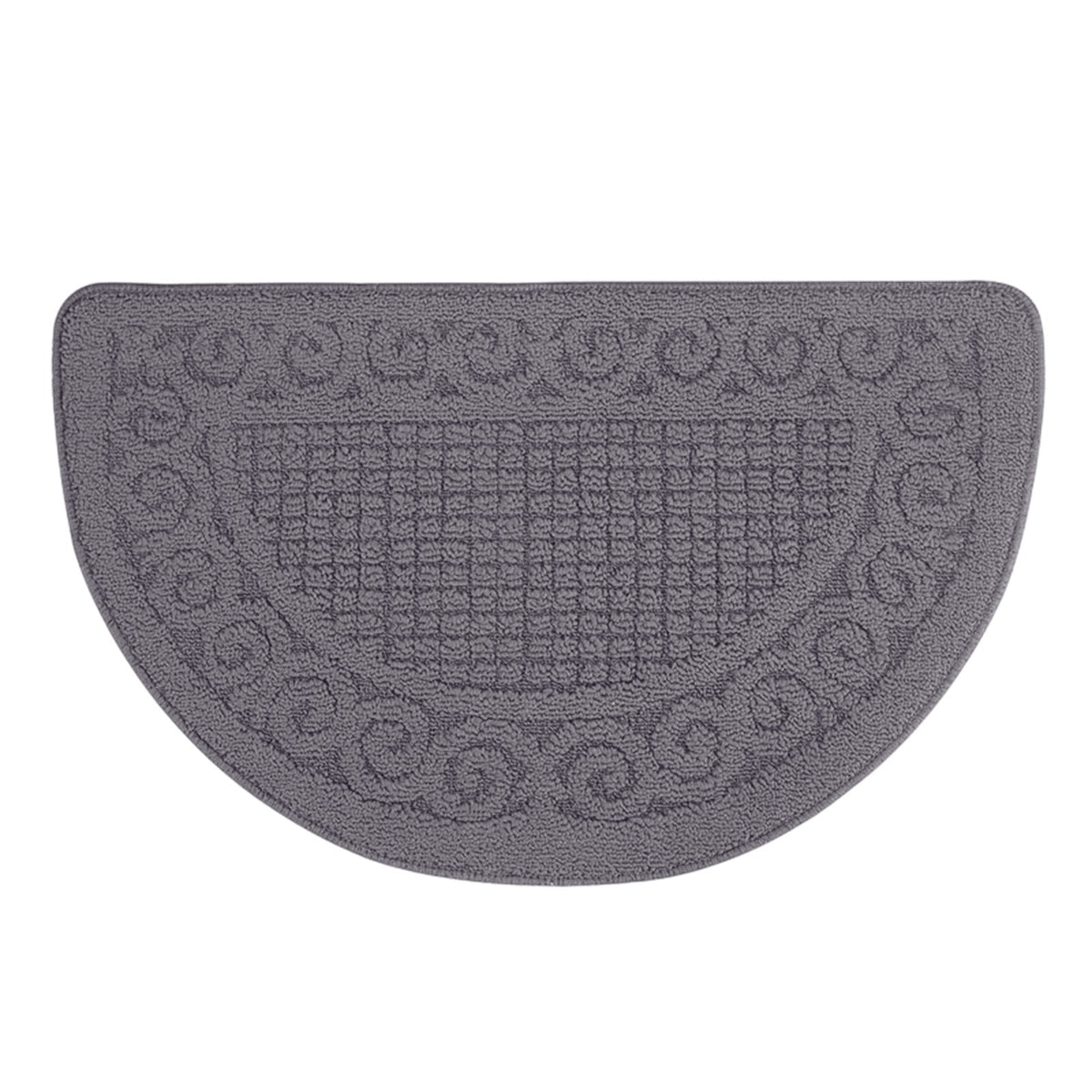 Entrance Semicircular Floor Mat,Non-Slip Outdoor and Indoor Carpet with Moisture-Proof Backing,Durable Polyester Fabric for Safety and Warmth,Ideal for Doorways,Bathrooms,and Home Entryways Gray