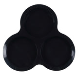 Dark gray 3-cavity round silicone baking tray