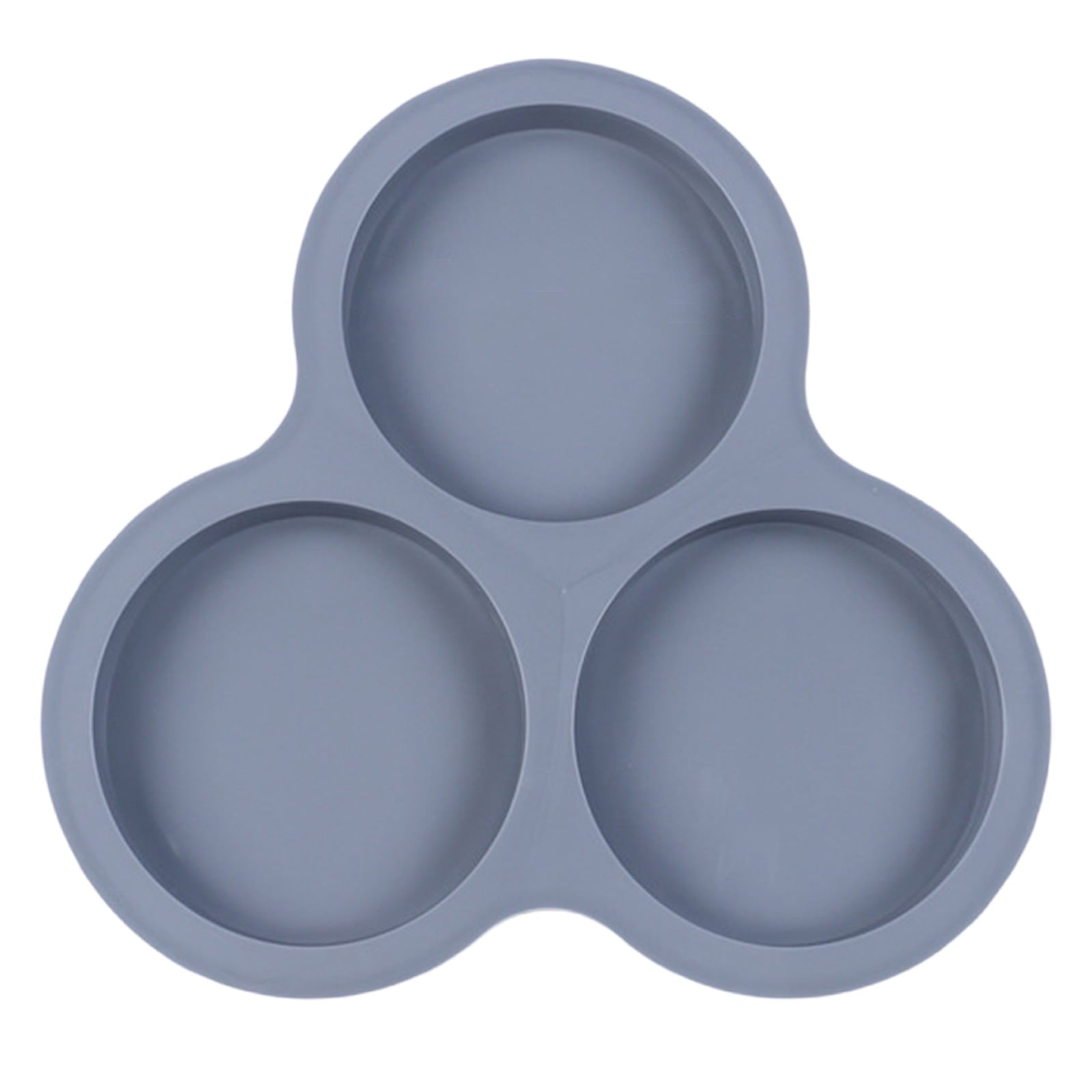 1 Pcs Silicone Egg Cups for Air Fryer,3-Cavity Cupcake Baking Tray,Round Silicone Baking Tools,Round Silicone Ramekins,for Sandwiches,Non-Stick Tray for Baking Accessories,(Dark Gray,9.06x8.46 in) Dark Gray