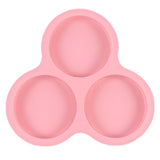 Dark gray 3-cavity round silicone baking tray