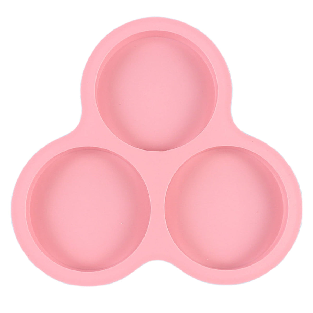 Dark gray 3-cavity round silicone baking tray