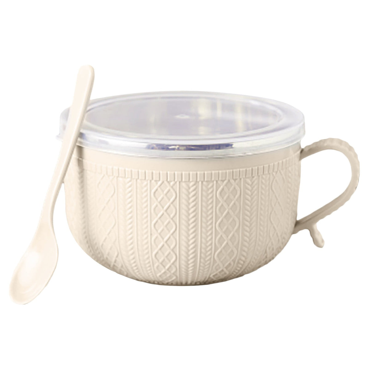 5.5'x3.74' Soup Mugs with Handles,Food Grade Heat-Resistant Bowl,Plastic Bowls Mugs with Handles for Coffee Cereal Snacks,Microwave and Dishwasher Safe Soup Cups for Cereal,Coffee,Travel(Pink) Beige