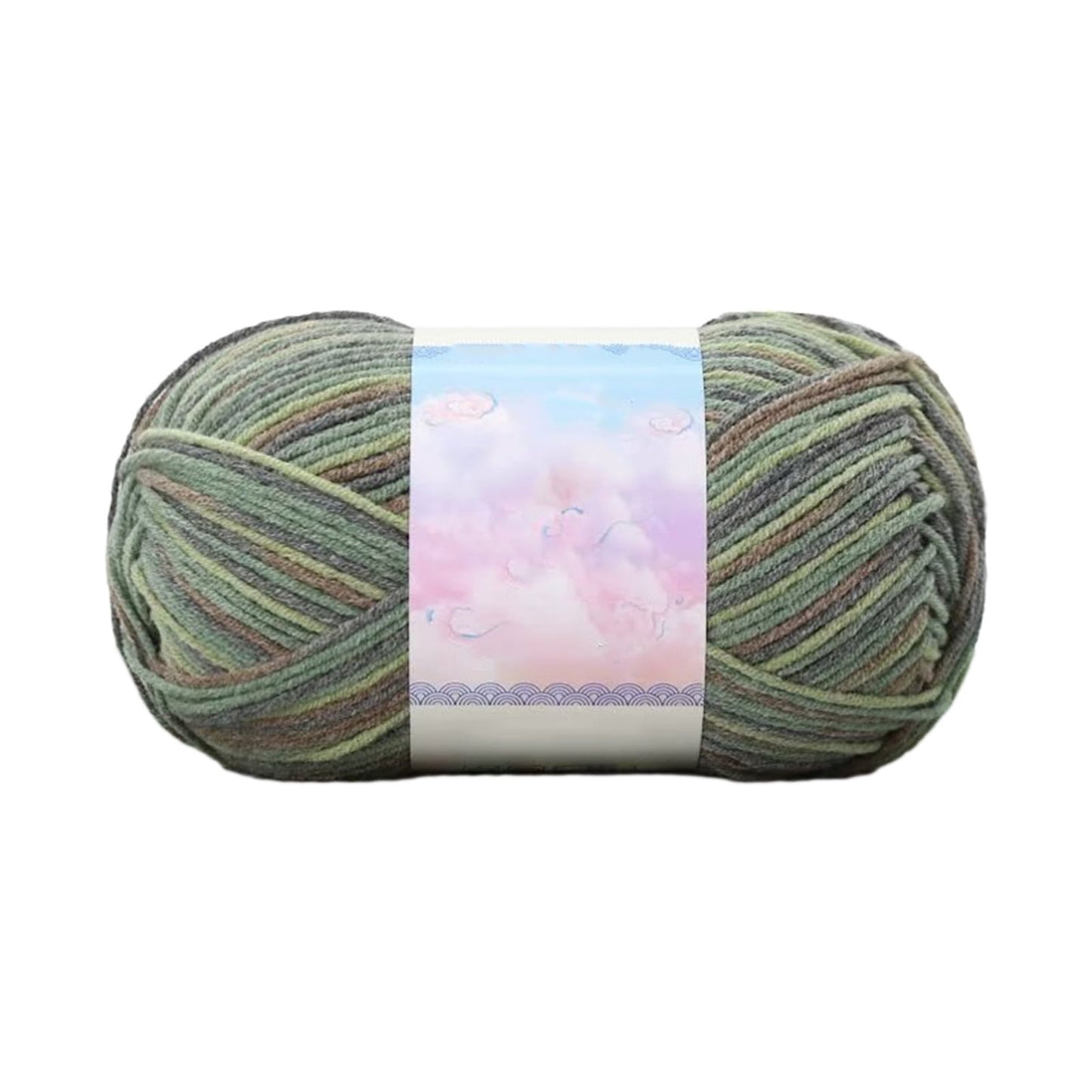 Milk Cotton Tie-Dye Yarn for Knitting and Crochet,130m Multicolor Gradient Wool,Soft and Durable for Blankets and Crafts,Versatile Use for DIY Projects and Creative Knitting Green