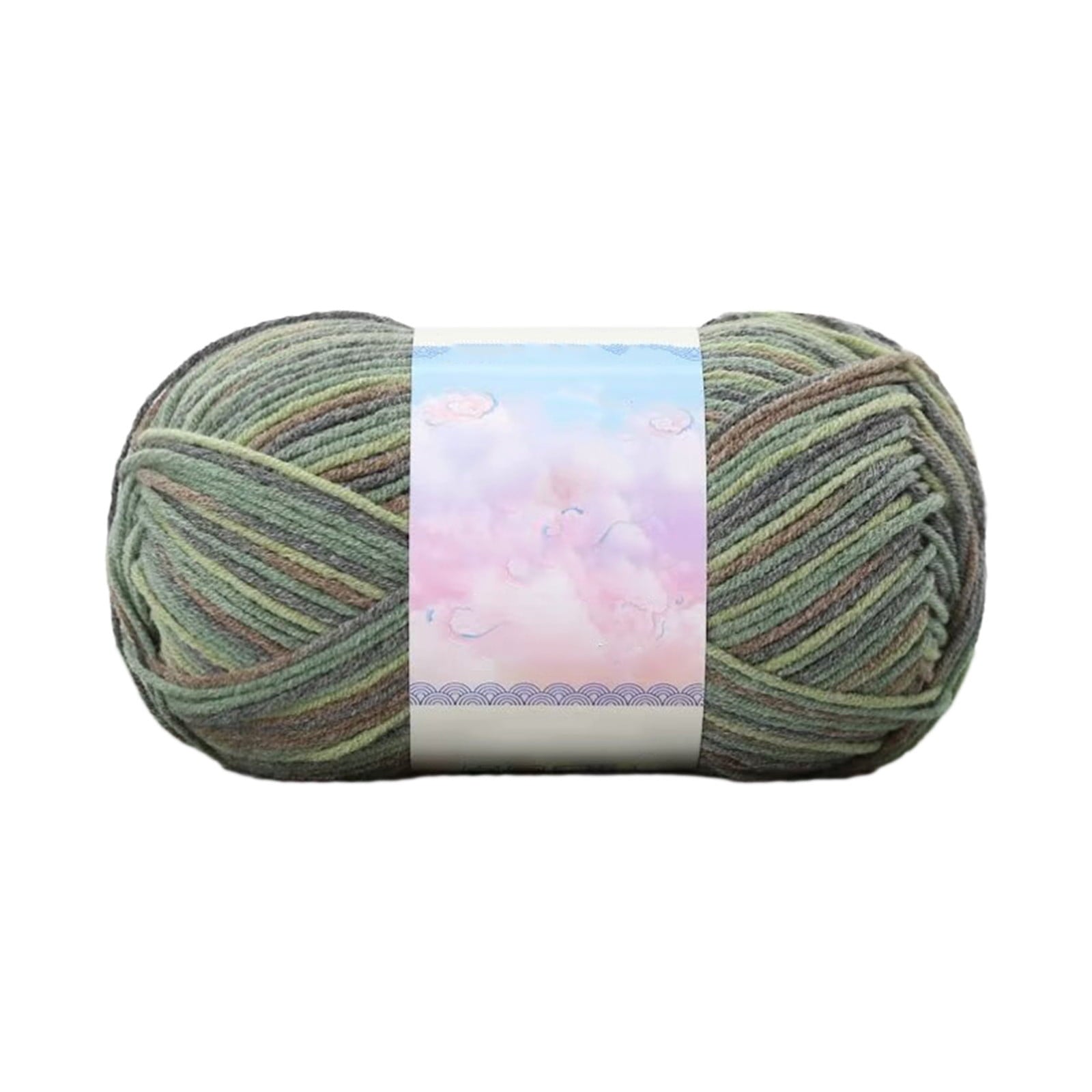 Milk Cotton Tie-Dye Yarn for Knitting and Crochet,130m Multicolor Gradient Wool,Soft and Durable for Blankets and Crafts,Versatile Use for DIY Projects and Creative Knitting Green