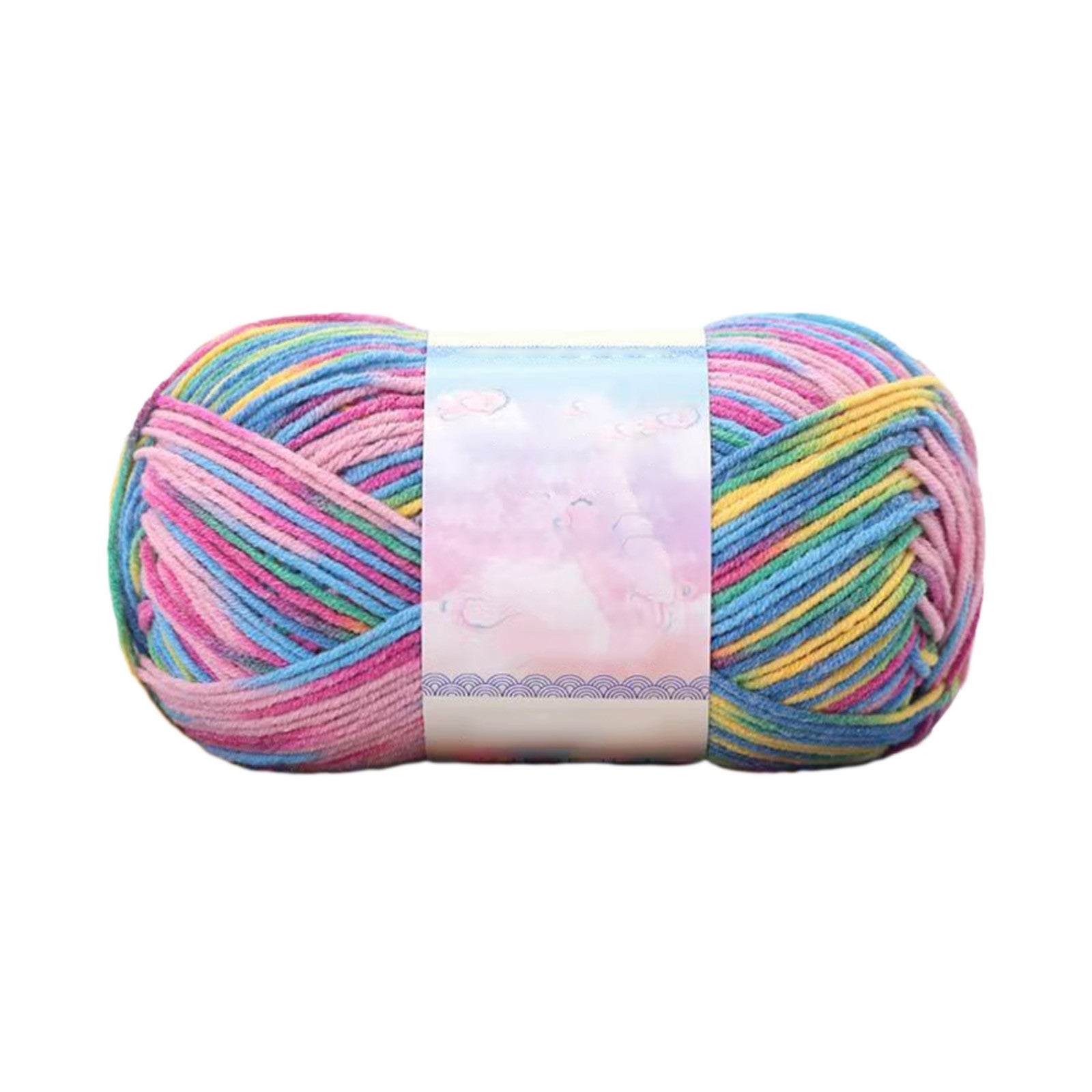 Milk Cotton Tie-Dye Yarn for Knitting and Crochet,130m Multicolor Gradient Wool,Soft and Durable for Blankets and Crafts,Versatile Use for DIY Projects and Creative Knitting Multicolor