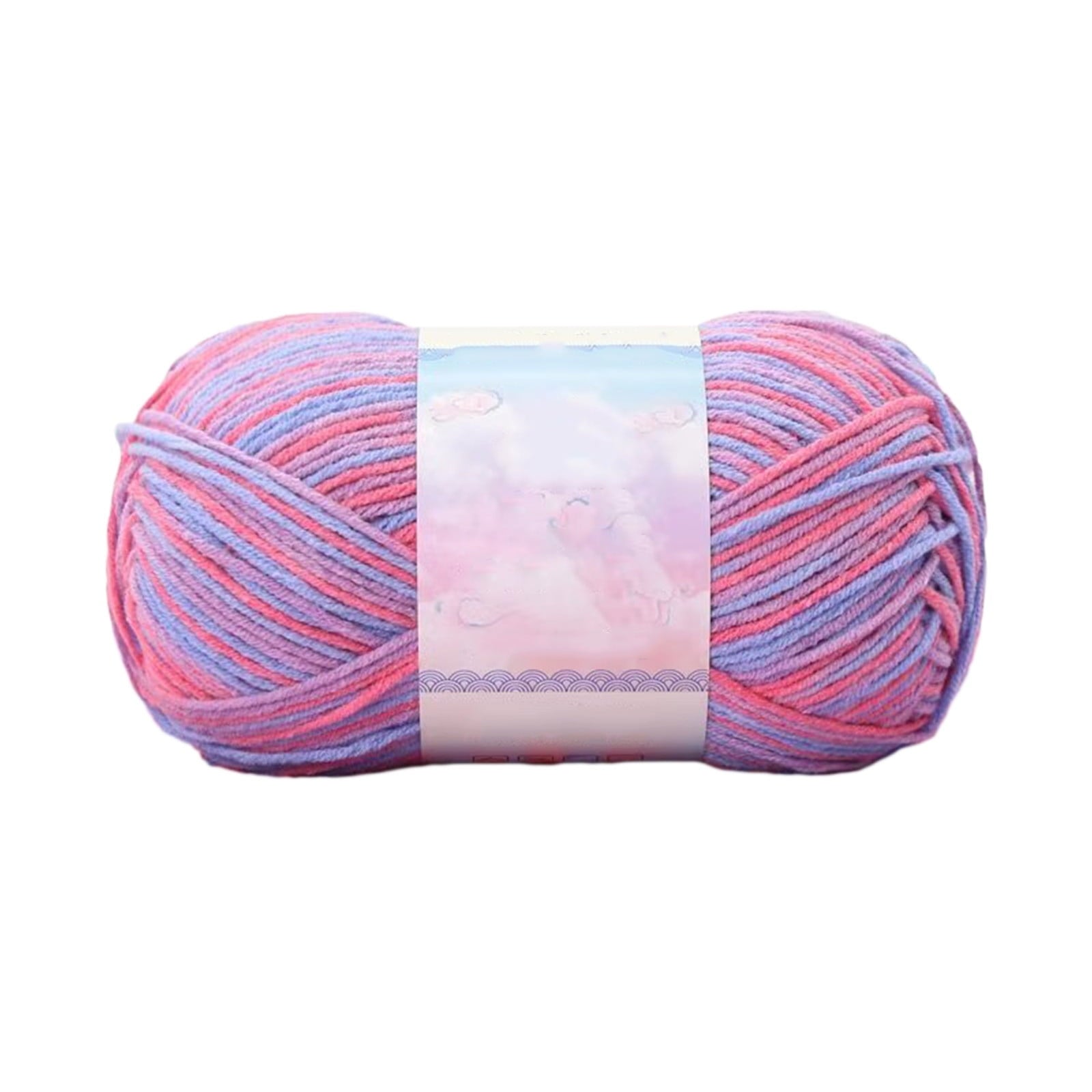 Milk Cotton Tie-Dye Yarn for Knitting and Crochet,130m Multicolor Gradient Wool,Soft and Durable for Blankets and Crafts,Versatile Use for DIY Projects and Creative Knitting Pink