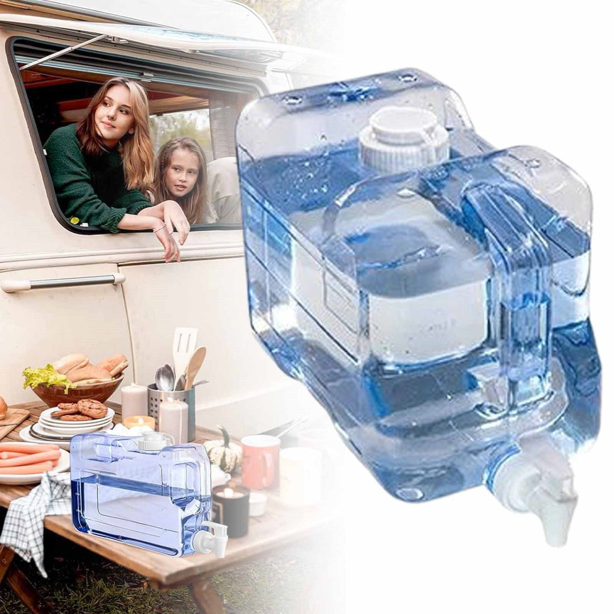 Fridge Water Dispensers Bottle with Leak-proof Spigot and Convenient Handle Plastic Cold Juice Beverage Dispenser Jug for Party Refrigerator Drink Juice Iced Tea, 1.5 Gallon, 1 Pcs, 13.78x4.92x8.46 13.78" x 4.92" x 8.46" Clear