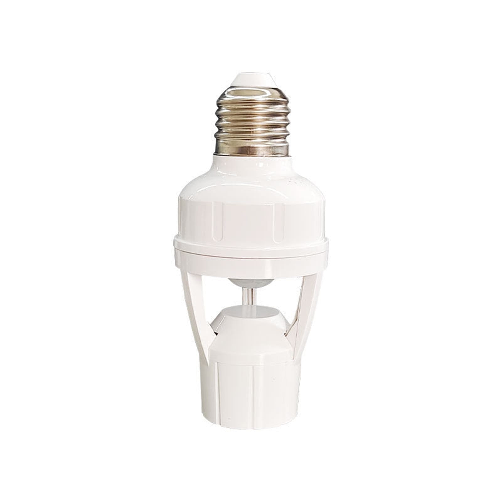 E27 Screw Motion Sensor Light Socket with Infrared Detection,Automatic On/Off for Stairs and Hallways,Easy Installation No Wiring,360-Direction Sensing for Energy Saving and Security