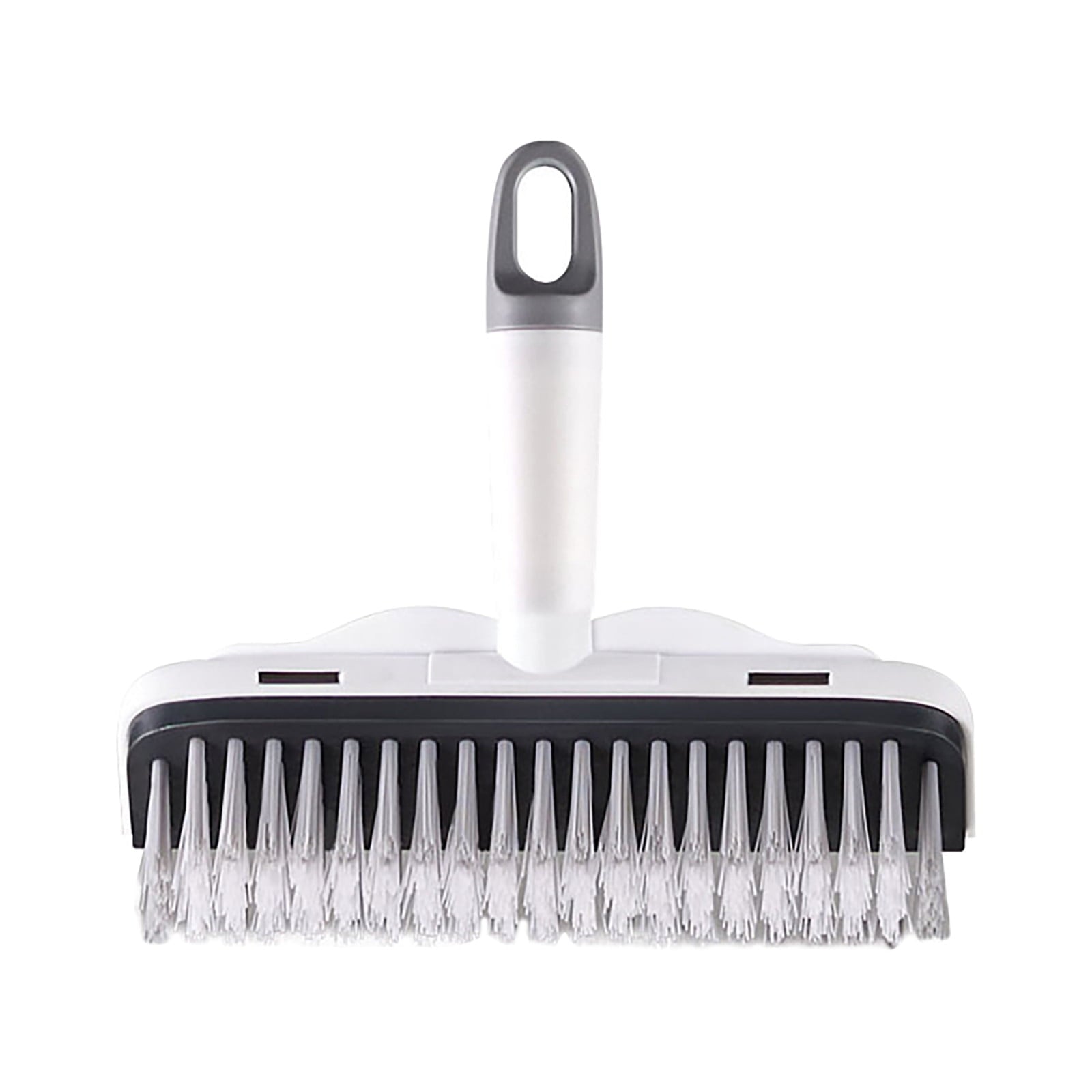CCMAOLU Floor Scrub Brush with Long Handle,2 in 1 Stiff Bristle Brush & Squeegee Broom for Floor,Bathroom,Tile,Wall Cleaning Tool,Push Scrubber for Shower,Deck,Garage A