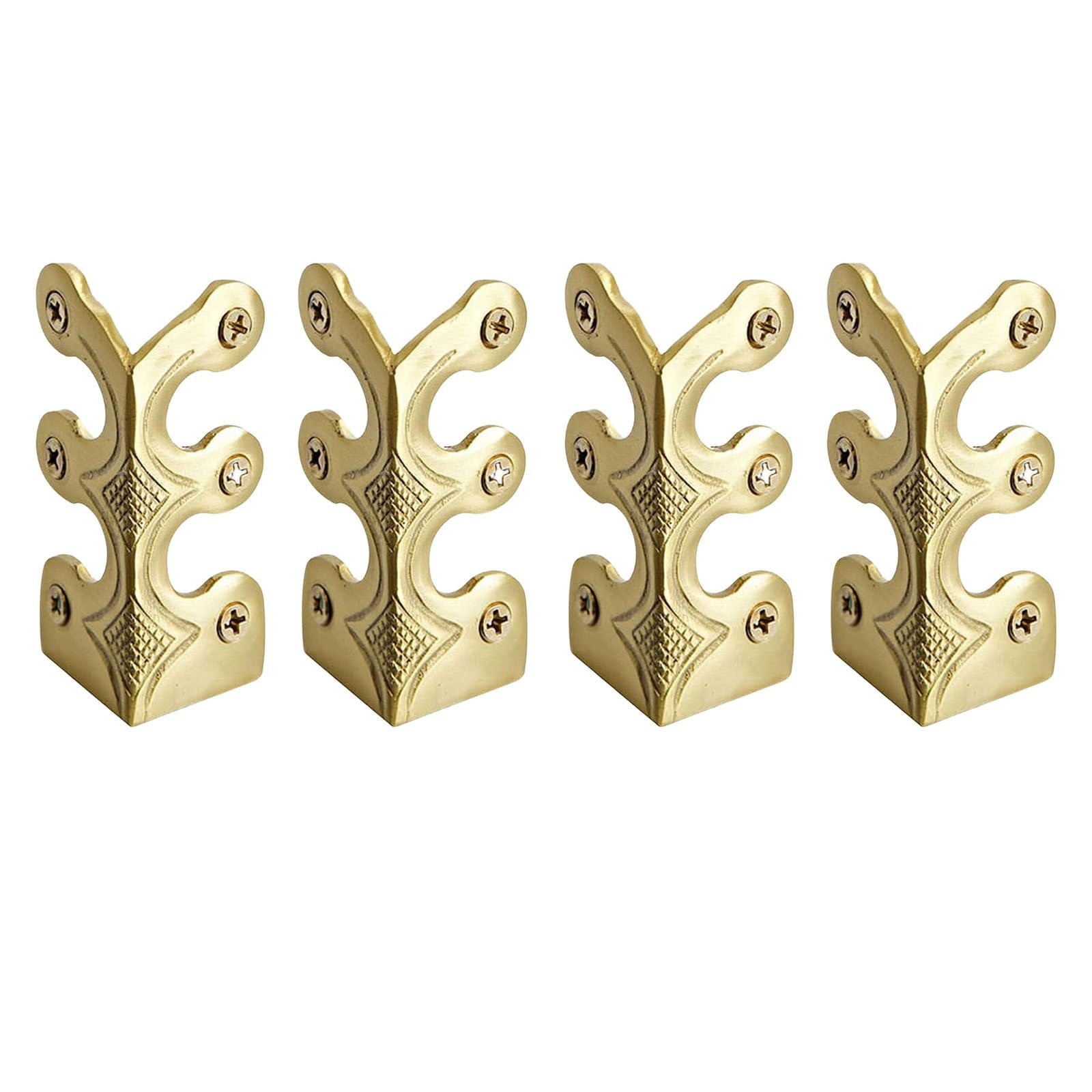 4-Pack Vintage Metal Corner Protectors,Solid Brass Decorative Protective Covers for Furniture & Walls,Easy-Install with Guide Holes,Durable & High-Strength Design for Tables,Cabinets & Skirting B