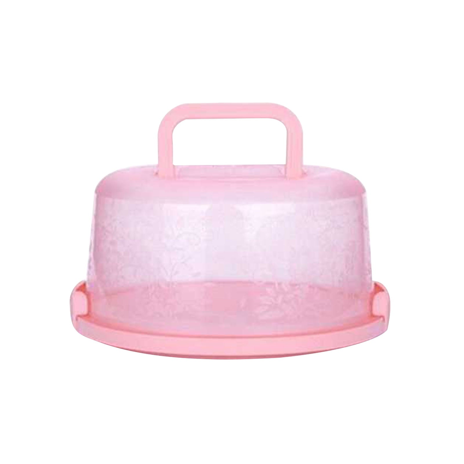 Portable Cake Storage Box, Transparent Plastic Cover with Snap Locks for Freshness, 26x22.5x13.5cm Airtight Container for Cupcakes or Snacks, Refrigerator-Safe and Odor-Proof Design Pink