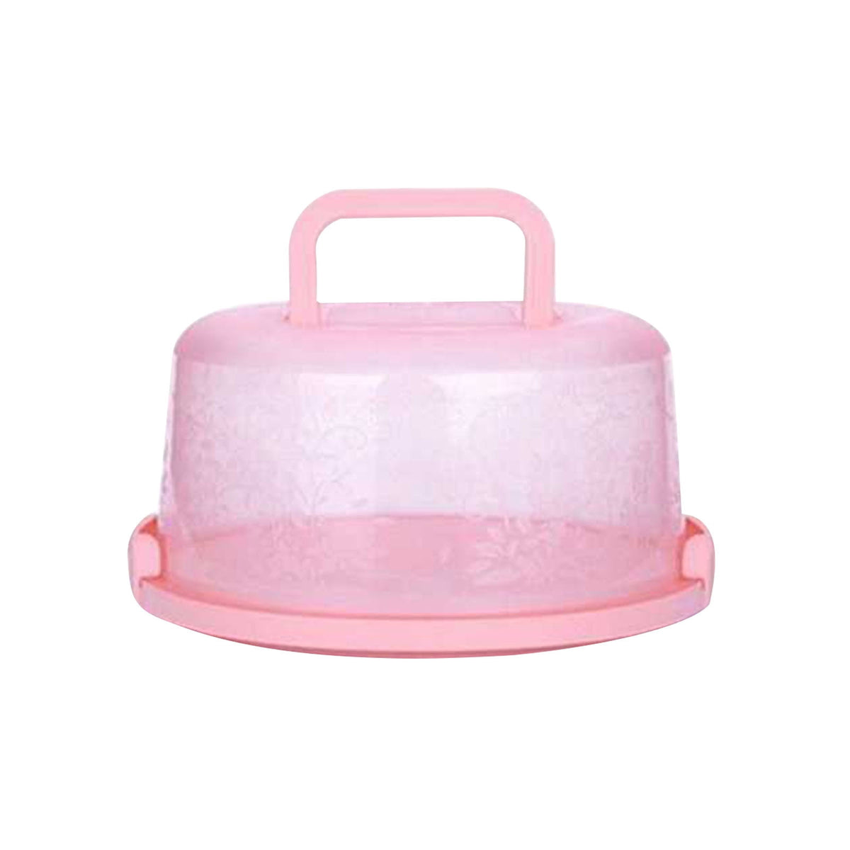 Portable Cake Storage Box, Transparent Plastic Cover with Snap Locks for Freshness, 26x22.5x13.5cm Airtight Container for Cupcakes or Snacks, Refrigerator-Safe and Odor-Proof Design Pink