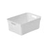 Large Plastic Storage Basket for Home Organization, Tabletop Snack Bin or Vegetable Container, Handled Open Crate for Kitchen or Bathroom, Space-Saving Versatile Decluttering Solution C