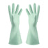 Reusable Household Dishwashing Cleaning Gloves, Food-Grade Natural Rubber with Non-Slip Textured Grip, Long Length for Hand and Arm Protection, Ideal for Kitchen, Gardening, and Janitorial Tasks Mint Green L