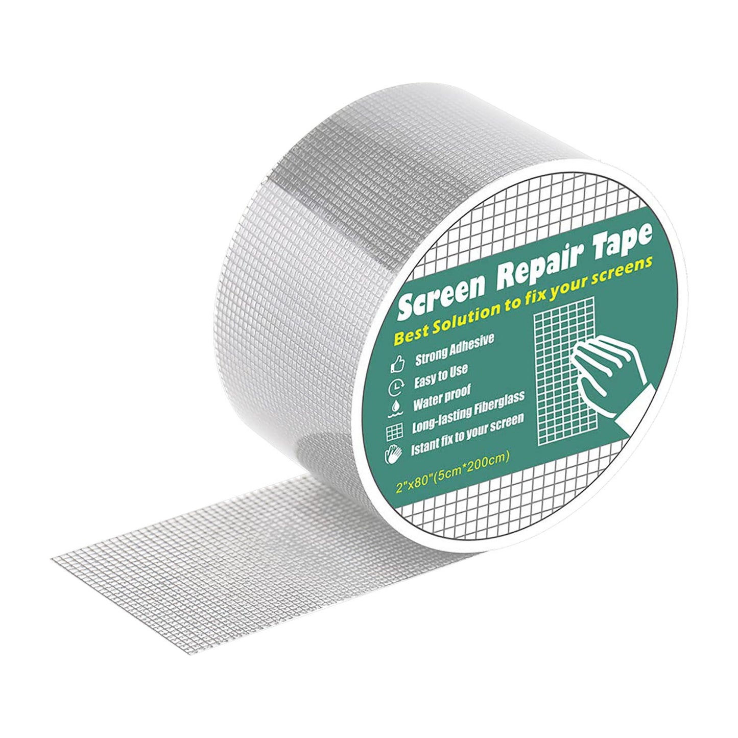 Mosquito Screen Repair Tape, Self-Adhesive Fiberglass Patch for Door & Window Mesh, 5x200cm Strong Fix for Rips & Tears, High-Low Temp Resistant Net Sticker for RV Tent, Easy DIY Solution Gray