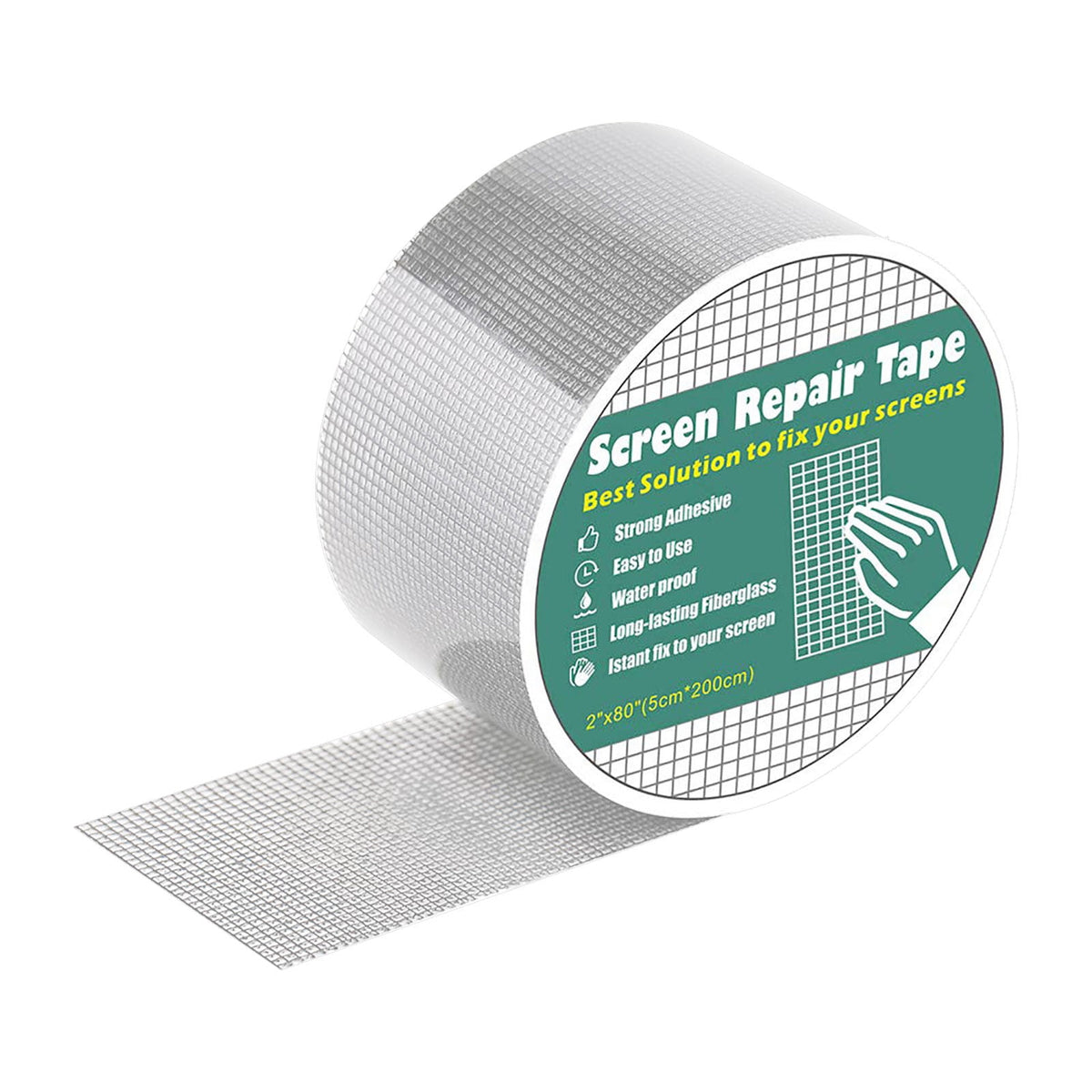 Mosquito Screen Repair Tape, Self-Adhesive Fiberglass Patch for Door & Window Mesh, 5x200cm Strong Fix for Rips & Tears, High-Low Temp Resistant Net Sticker for RV Tent, Easy DIY Solution Gray