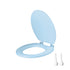 Quick-Release Round Toilet Seat with Soft-Close Lid, Durable Easy-Clean Plastic, Never Loosens, Ergonomic Comfort, Fits Standard Bowls, Tool-Free Installation, 300kg Load Capacity Blue