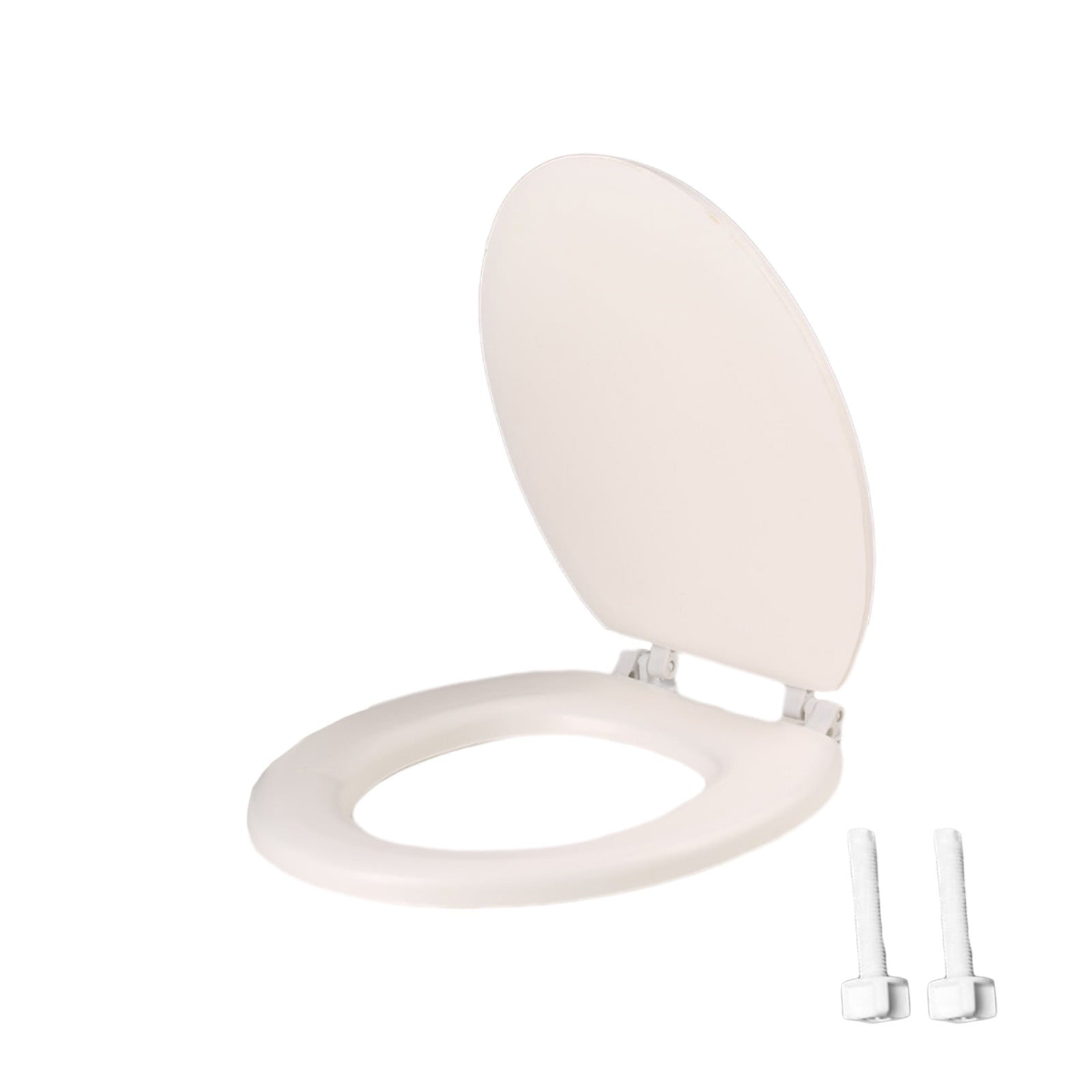 Quick-Release Round Toilet Seat with Soft-Close Lid, Durable Easy-Clean Plastic, Never Loosens, Ergonomic Comfort, Fits Standard Bowls, Tool-Free Installation, 300kg Load Capacity White