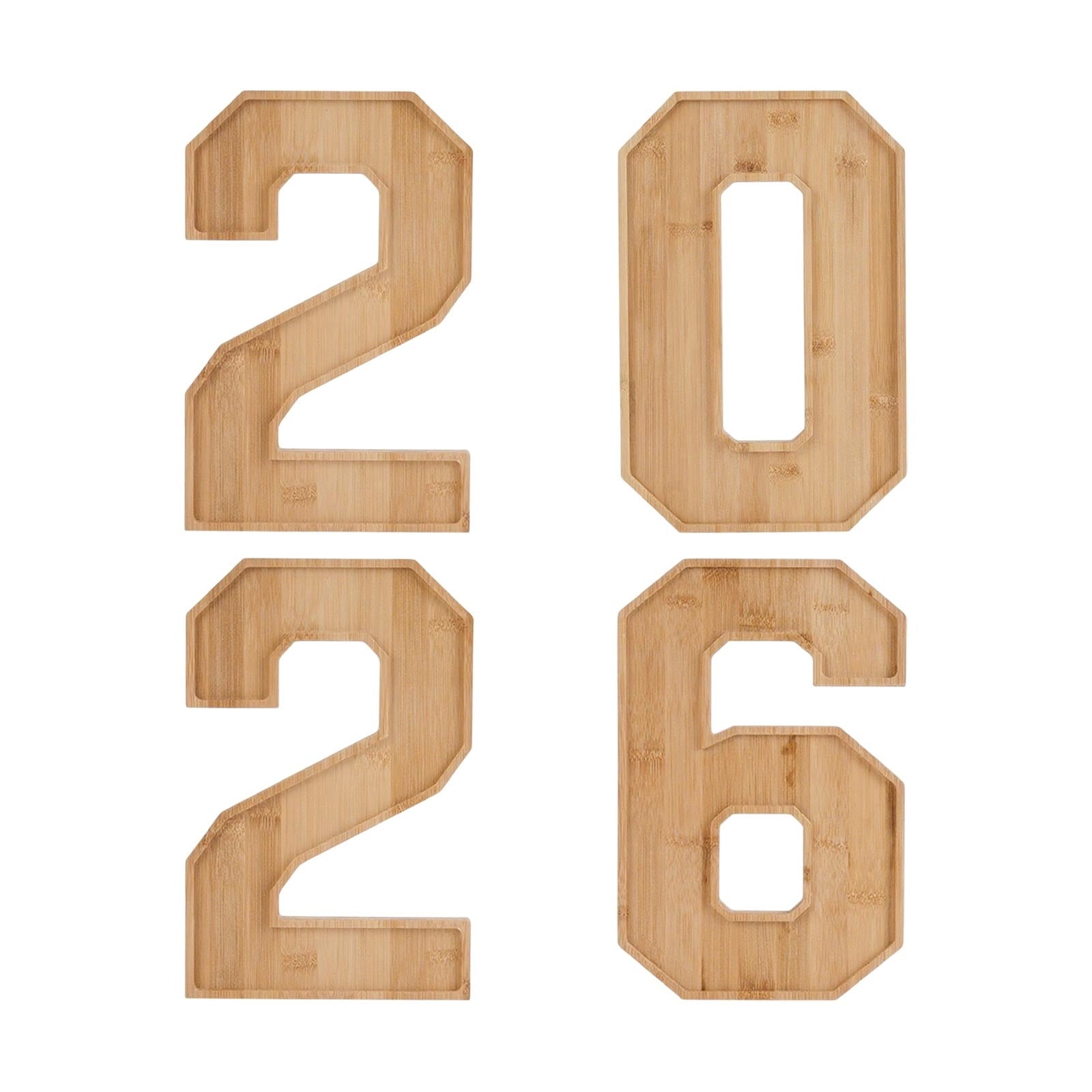 Wooden 2026 Party Supplies Charcuterie Numbers Fillable Decoration,2026 Graduation Fillable Numbers,Number Charcuterie Board Box for Fruit Cheese Platter Candy Cake Plates,Display Candy Snack Tray a set