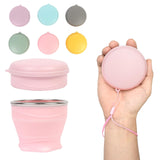 Collapsible Cup - Travel Mug - Camping Cup - Collapsible Cup - Drinking Cup - Coffee Cup To Go - Camping Tableware - Silicone Cup - Outdoor Cup - Folding Cup - Travel Accessories - Cup with Lid - Pink - 1 Piece