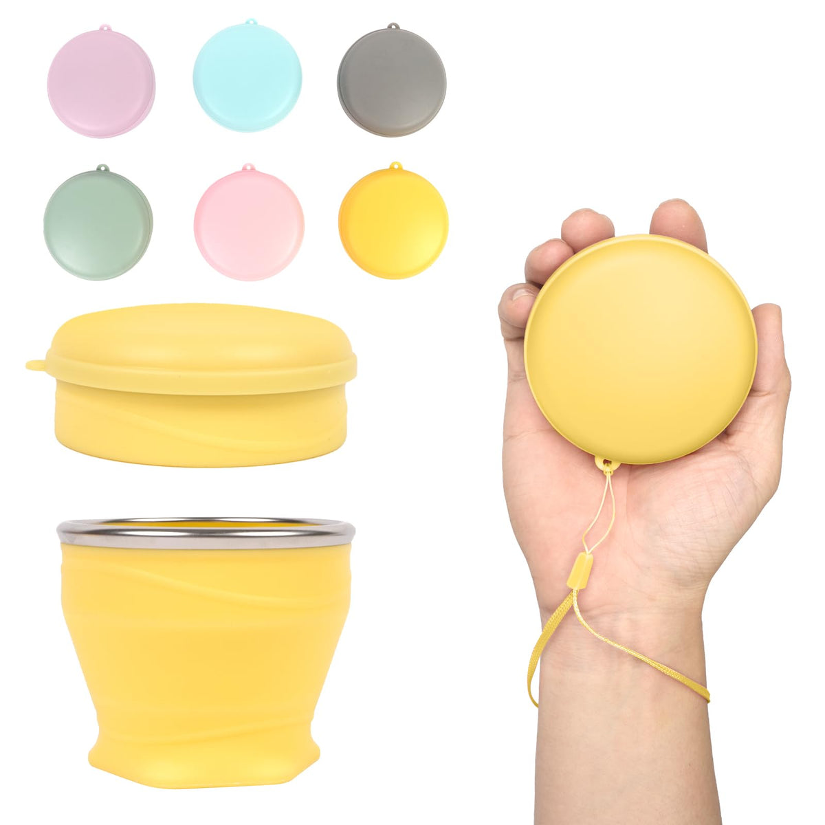 1pcs Water Bottle - Collapsible Cup - Silicone Collapsible Travel Mug, Reusable, Portable, Foldable Design, Outdoor, Hot and Cold Drinks, Hiking, Camping