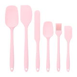 Baking - Silicone Spatulas - Set of 6 Silicone Spatulas, Heat Resistant up to 600°F, Food Safe, BPA Free, Flexible, Suitable for Frying Eggs, Burgers and Pancakes（Pink）