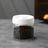 Glass Storage Containers - Storage Tin - Modern, manual vacuum storage tank made of borosilicate glass with moisture-proof lid for kitchen coffee condiments