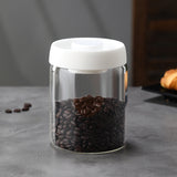 Glass Storage Containers - Storage Tin - Modern, manual vacuum storage tank made of borosilicate glass with moisture-proof lid for kitchen coffee condiments
