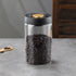 Glass Storage Containers - Storage Tin - Modern, manual vacuum storage tank made of borosilicate glass with moisture-proof lid for kitchen coffee condiments